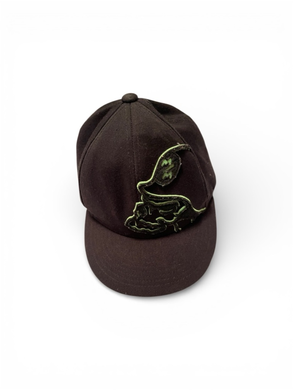 metal mulisha flex-fit black with neon green skull